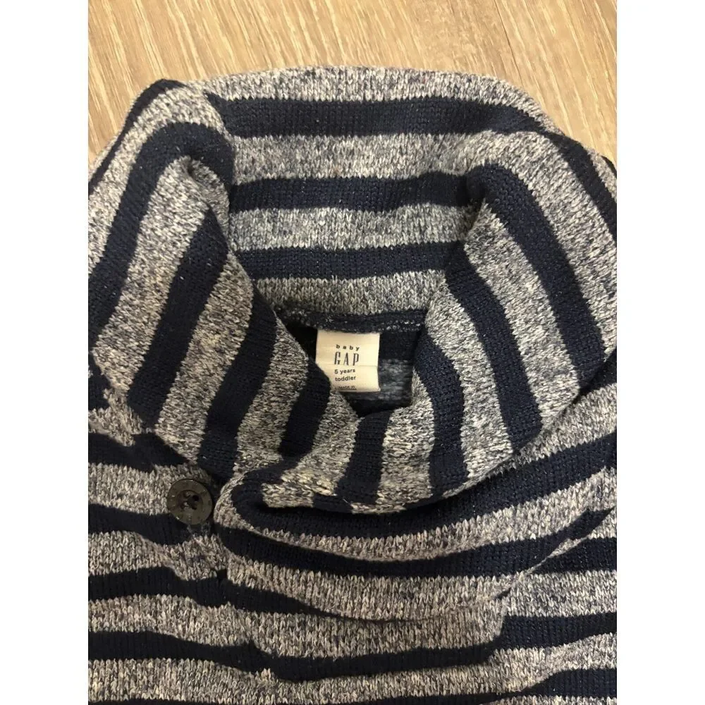 Baby Gap Toddler‎ Boy's Shawl Striped Blue Sweater Size 5yrs